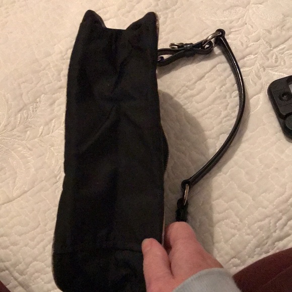 PRADA Purse in Black fabric - corners & handle leather . Leather binding - Picture 7 of 12